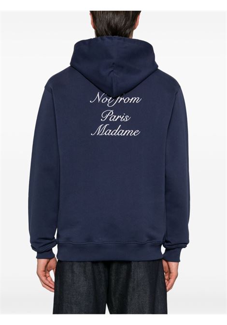 Felpa Le Hoodie Slogan Calligraphy con cappuccio in blu Drôle de monsieur - uomo DRÔLE DE MONSIEUR | EHO168CO127NY